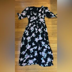 Free People Floral Black Maxi Dress